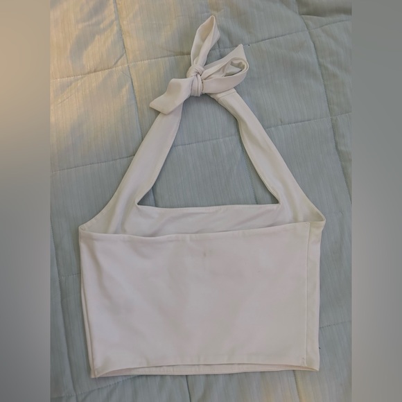 Garage White Tie Neck Top - Picture 2 of 3